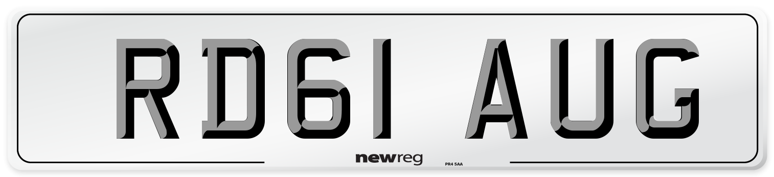 RD61 AUG Number Plate from New Reg